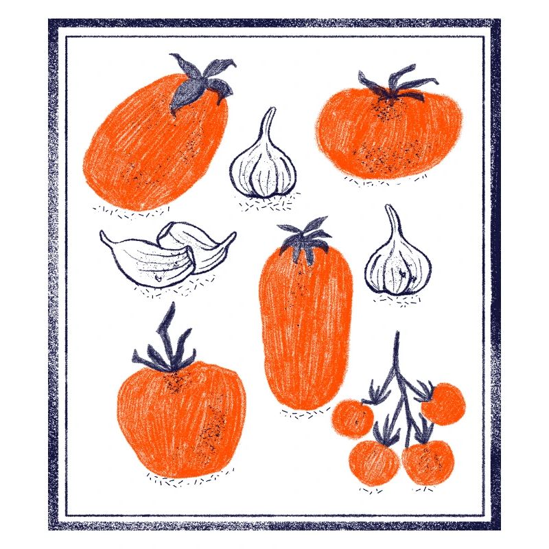 Tomato Bulb Garlic Pattern