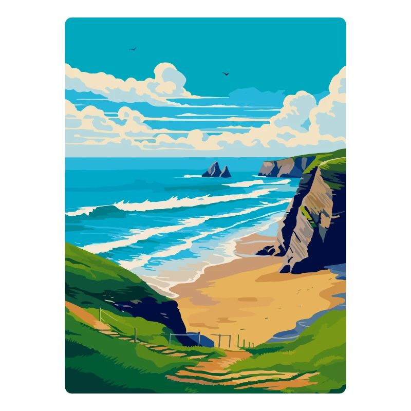Bedruthan Steps Cornwall England Uk Reiseplakat