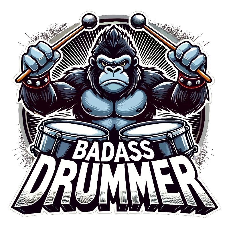 Knallharter Schlagzeuger Gorilla cool Geschenk