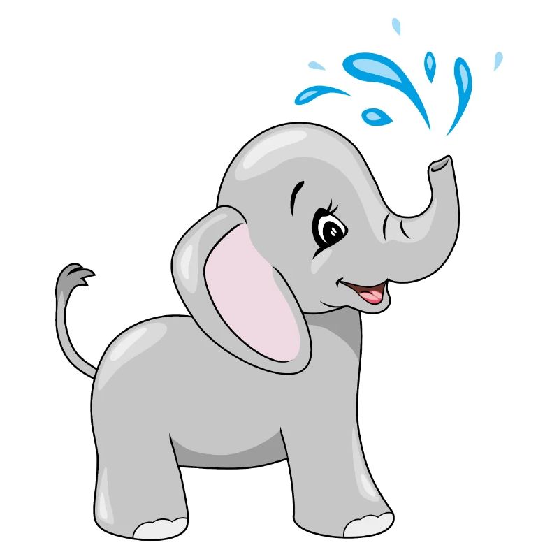 Mignon bébé éléphant se baignant