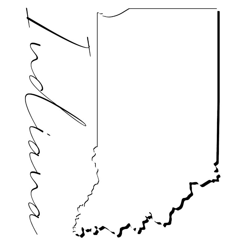 Indiana State Map as Outline IN