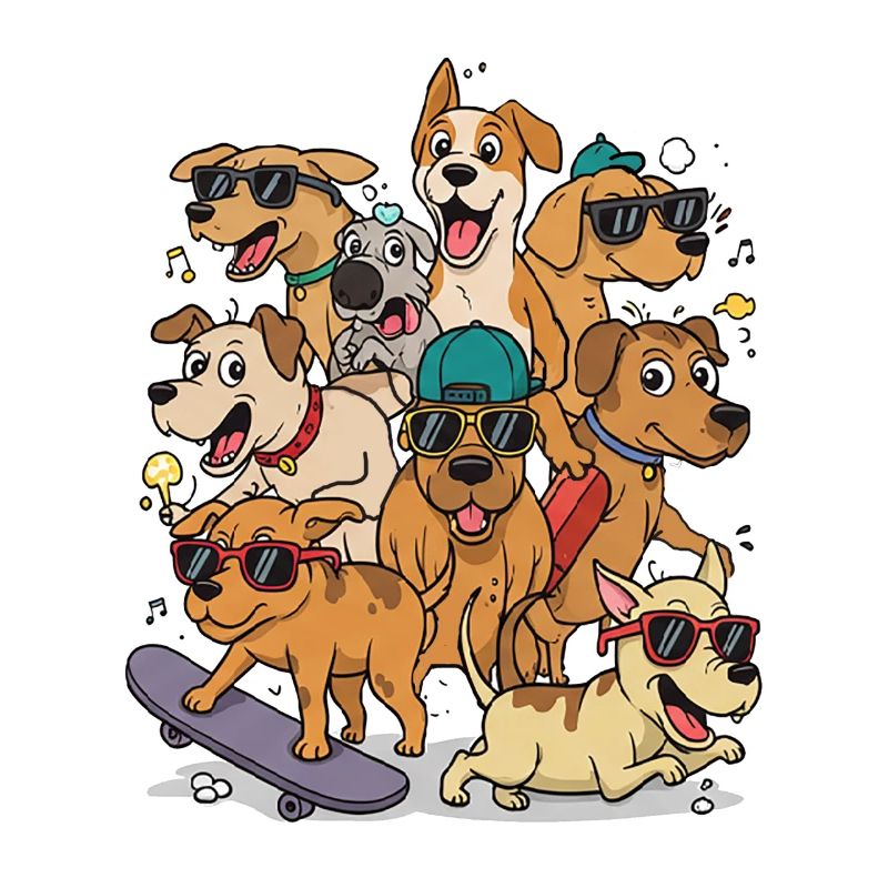 Chiens heureux