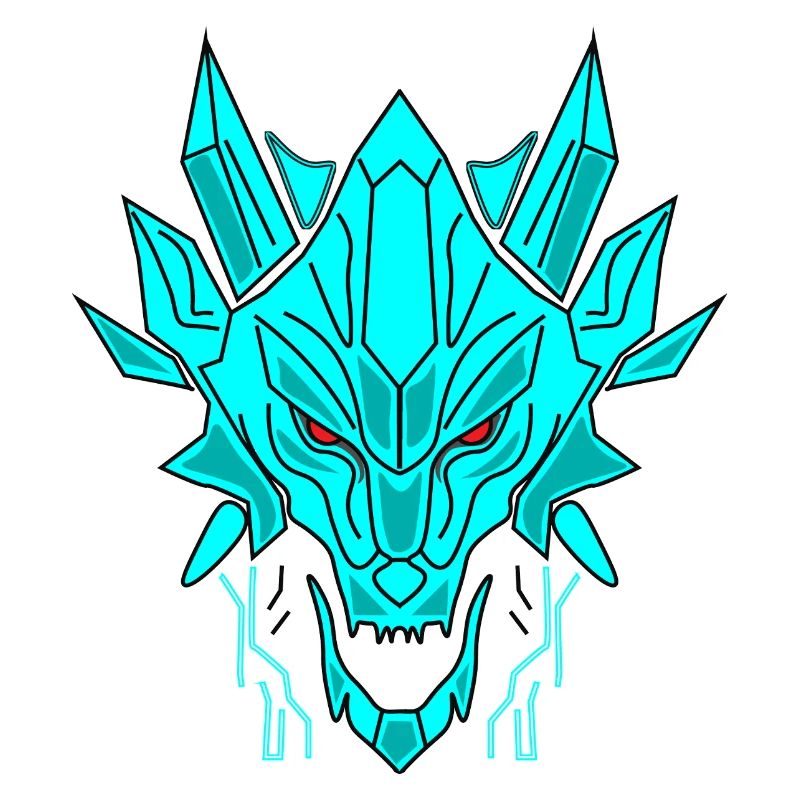 Geometrischer Eisdrache Kopf