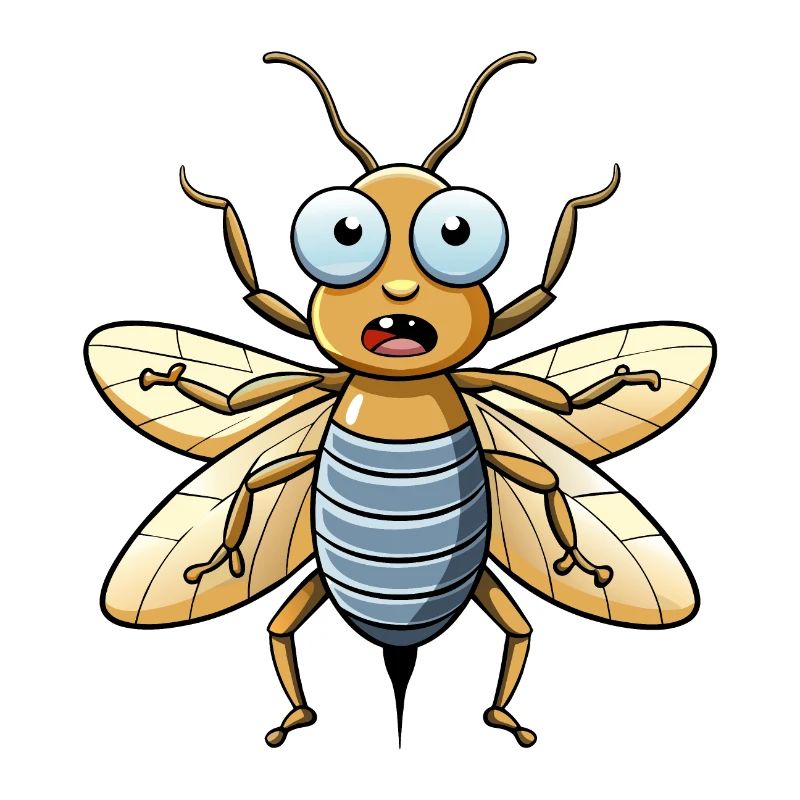 Insecte effrayé se recroqueviller dans la peur - dessin animé