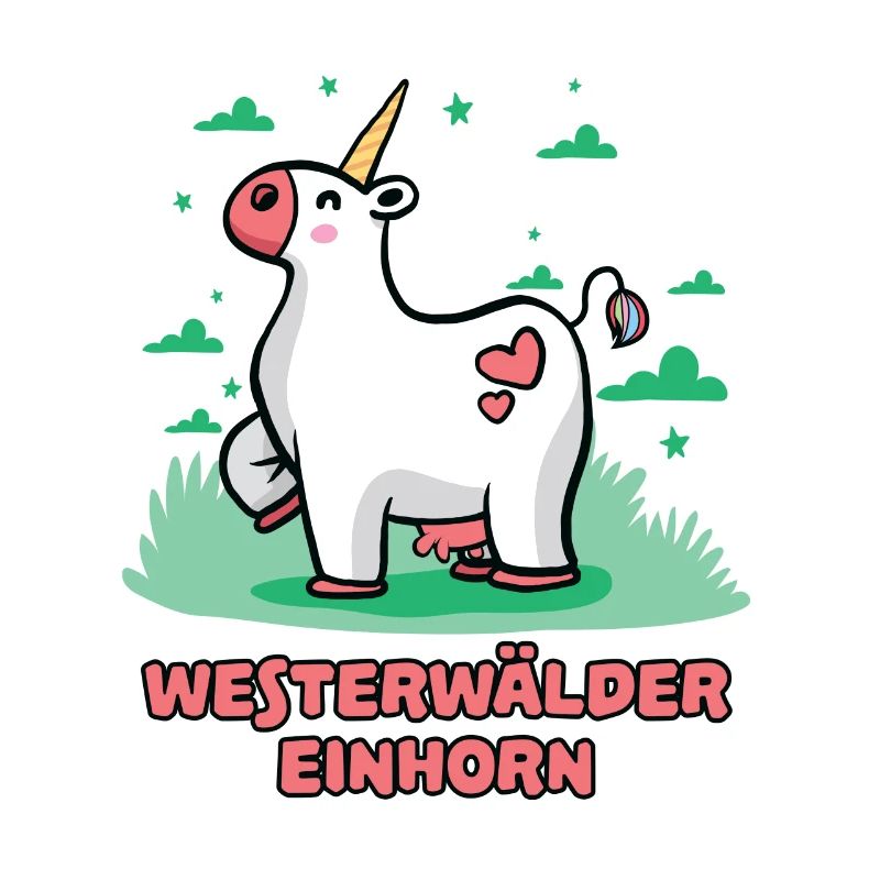Westerwald Comic Einhorn Kuh Süß Bunt Lustig