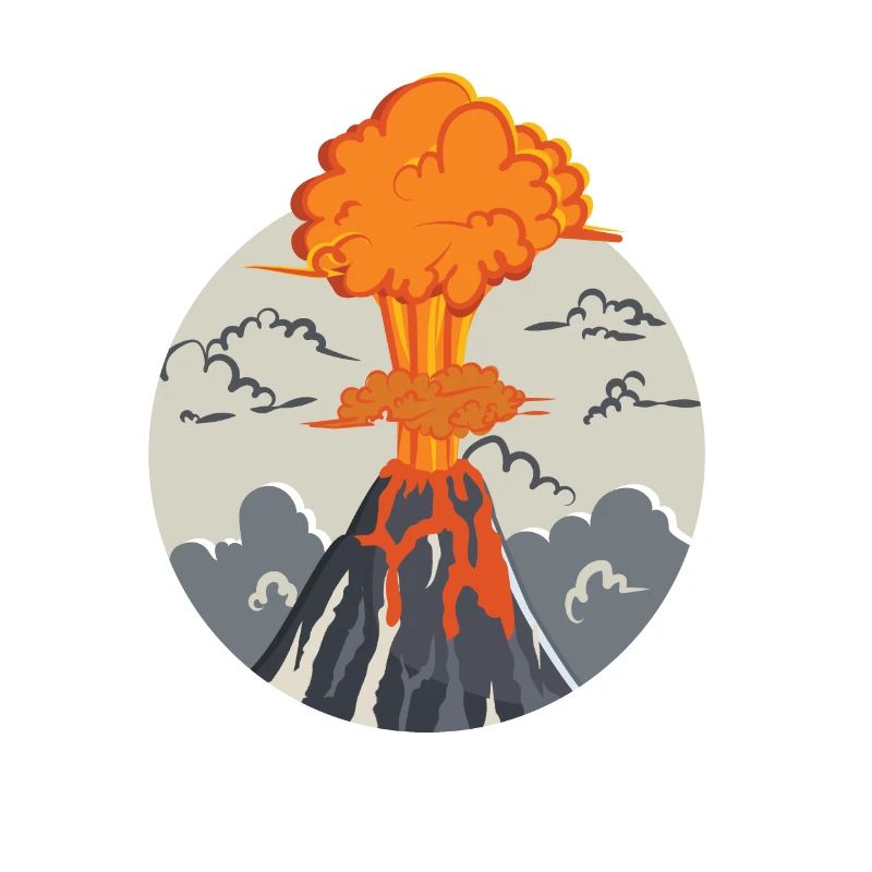 Erupting volcano