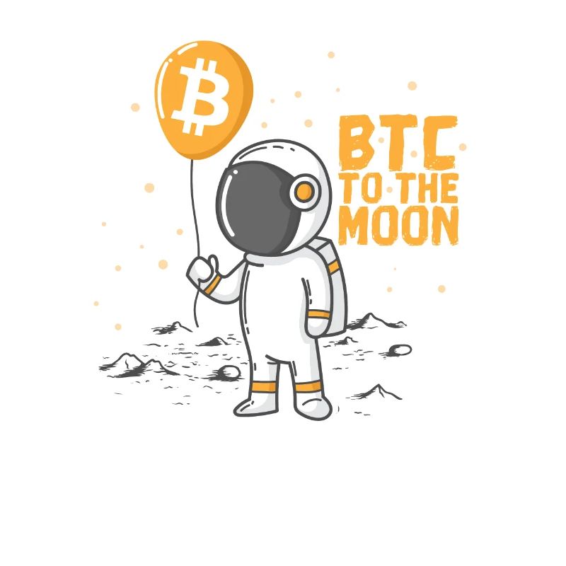 Cryptocurrency Bitcoin Astronaut BTC to The Moon