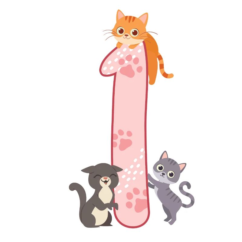 1. Geburtstag Mädchen Katze