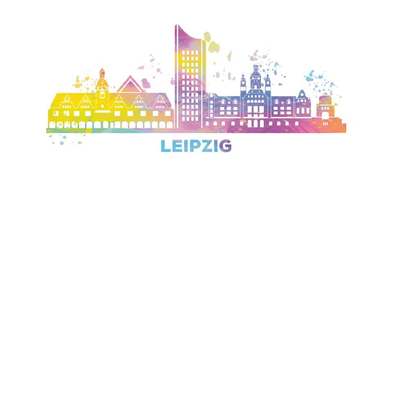 Leipzig Skyline Bunt Leipziger Uniriese