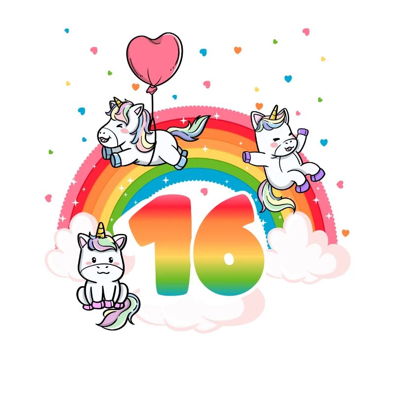 16th Birthday Rainbow Unicorn Theme