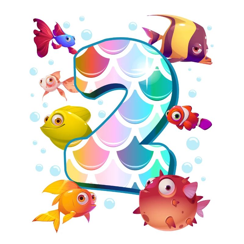 2. Geburtstag | Regenbogenfisch Geburtstag |