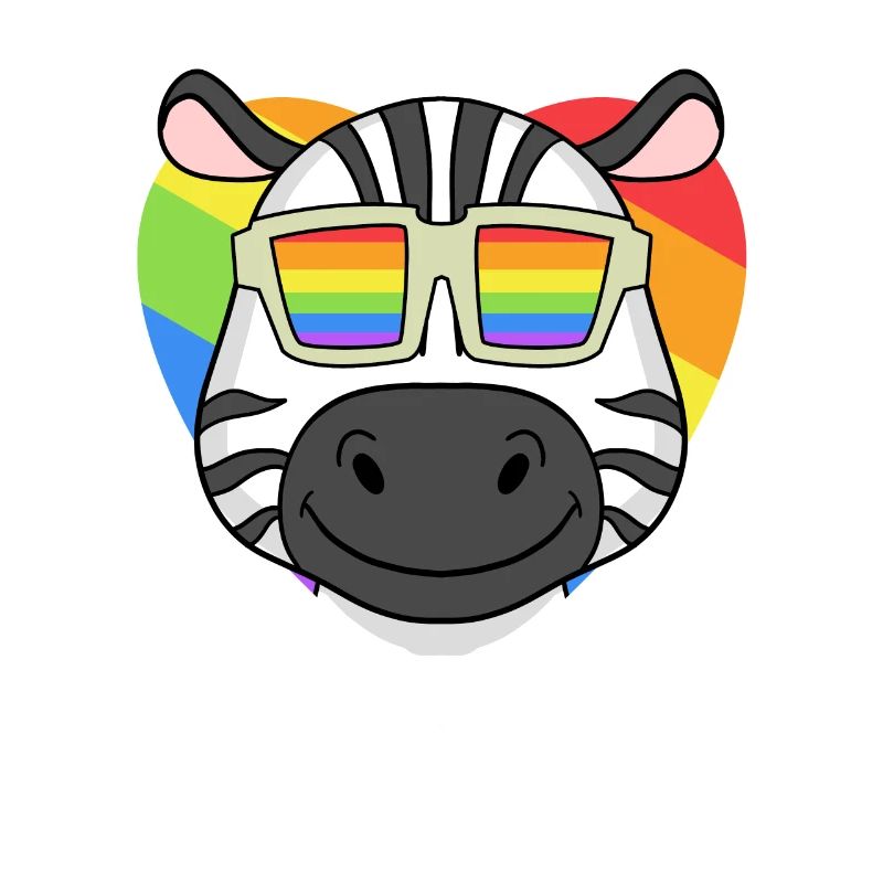 Regenbogen - Zebra mit Brille