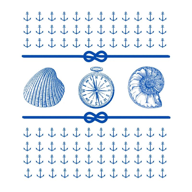 Seashells and Compass - Nautical Theme Lovers