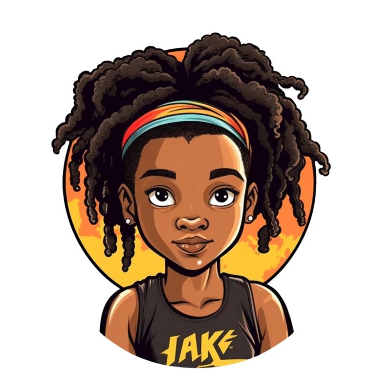 Expressive Afro Portrait at Sunset
