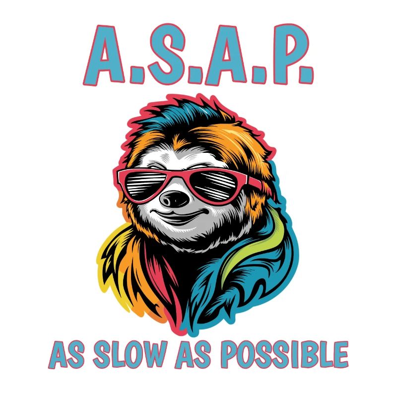 ASAP So langsam wie möglich Cool Sloth Fun Zitat