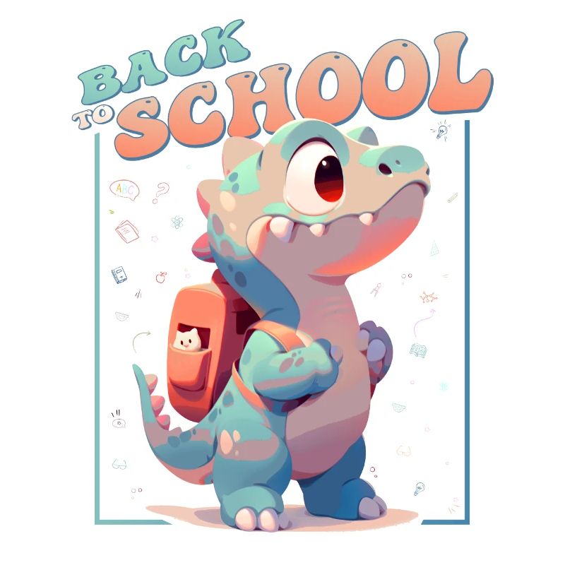 Ich bin bereit, den süßen Dinosaurier zurück zur Schule zu zerquetschen