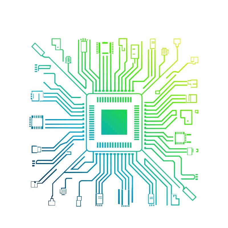 Colorful Computer Circuit Board Tech Electronic
