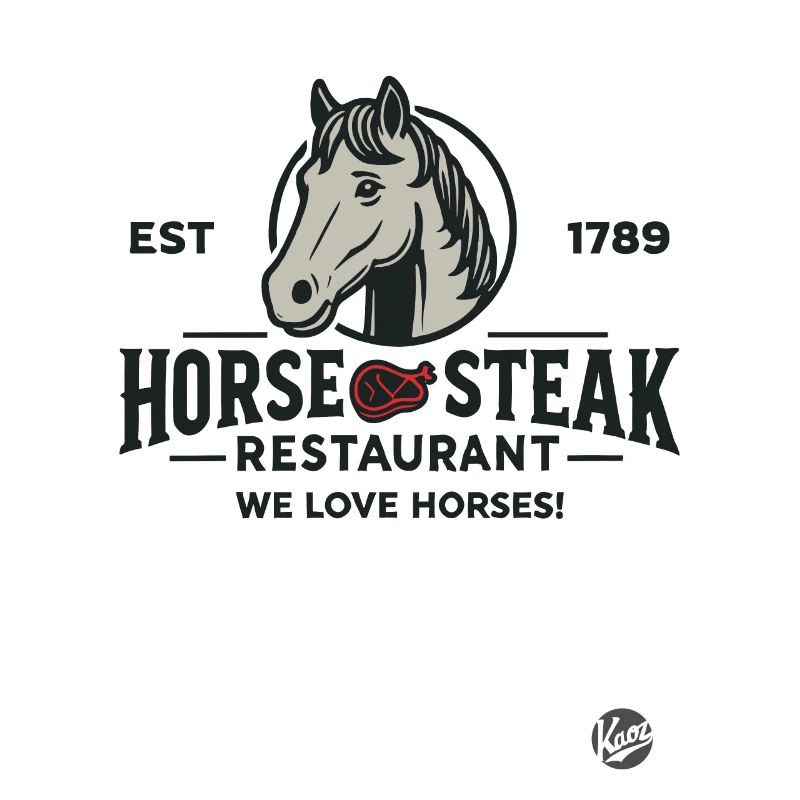 Funny Restaurant Design "Horse Steak" Satire
