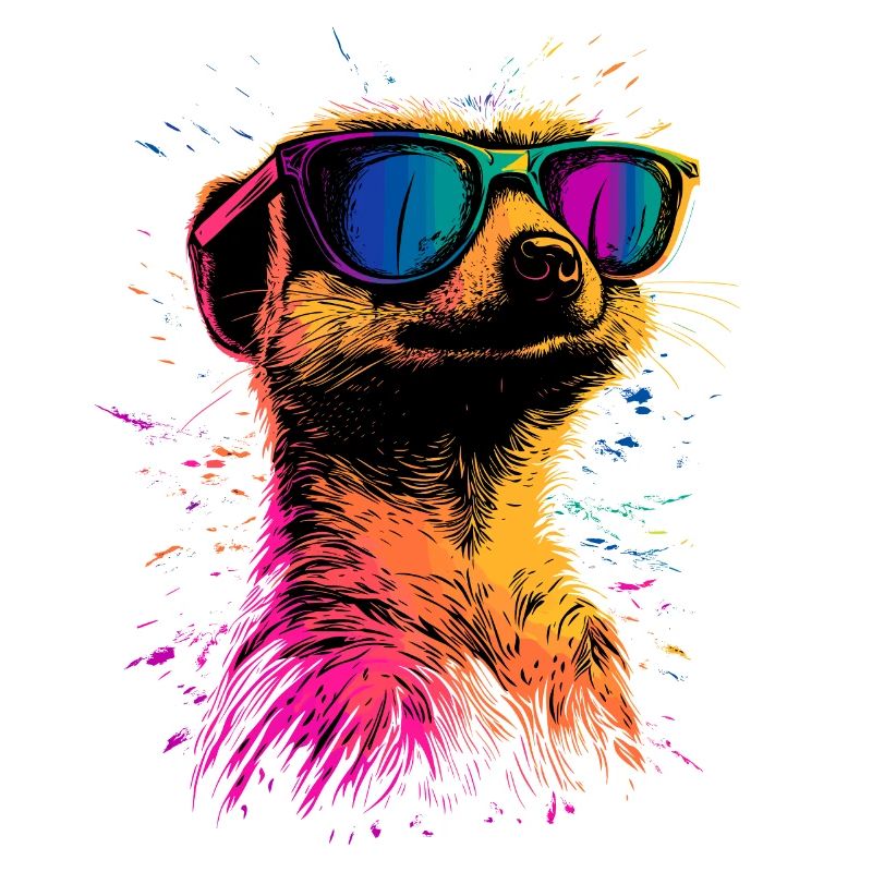 Erdmännchen Sonnenbrille Bunt Süßes Erdmännchen