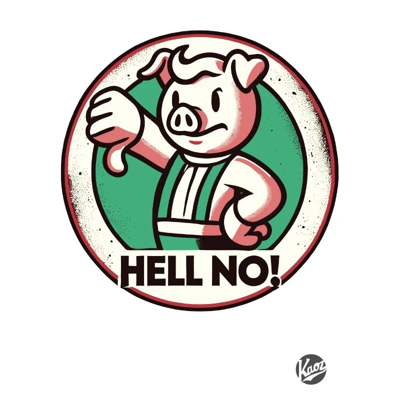Non merci! Pouces vers le bas cochon