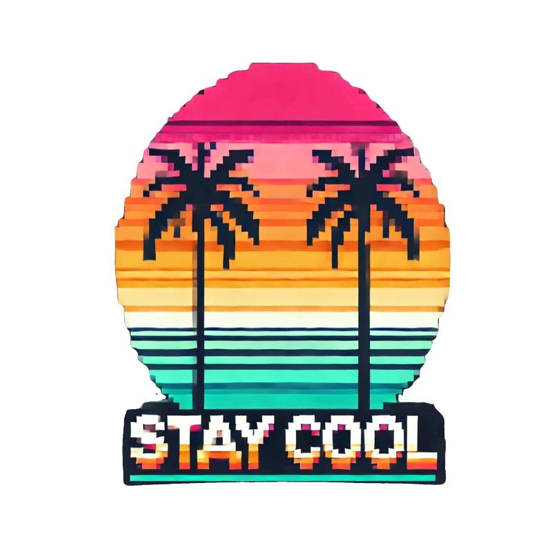 Cool bleiben – Retro Pixel-Art Sunset Design