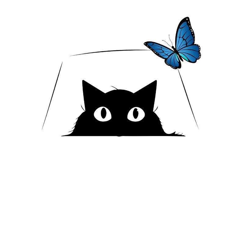 Chat mignon et papillon bleu Chat mignon