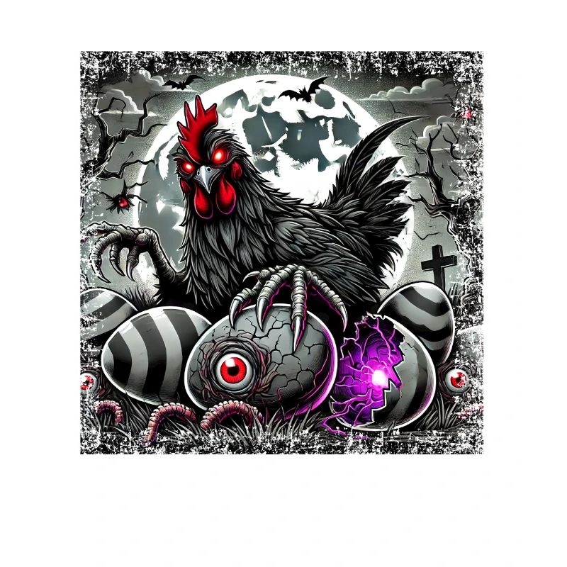 Horror Zombie Chicken Easter Egg Creepy Demon