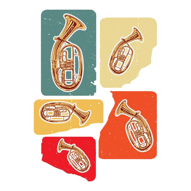 Conception créative de cor ténor dans des couleurs rétro