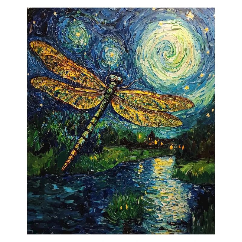 Dragonfly Van Gogh Style Starry Night