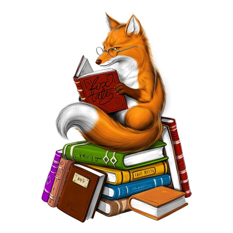 Fox Reading A Book