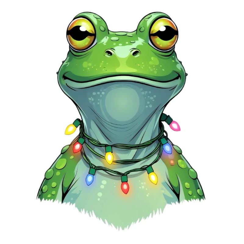 Lichterfrosch mit Weihnachtskette