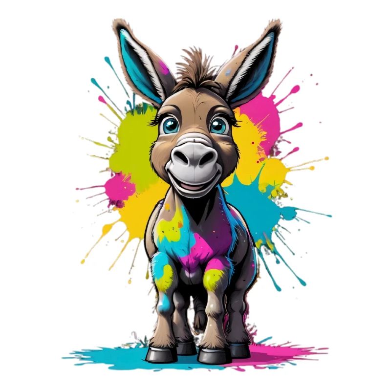 Bunter Esel Splash Kunstmotiv