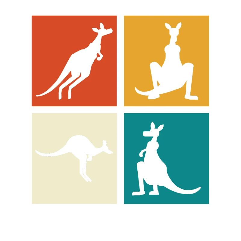 Kangaroo Four-Frame Silhouettes