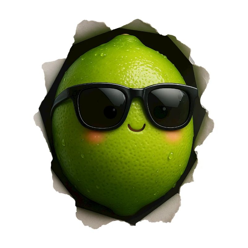 Limette mit Sonnenbrille Maskottchen