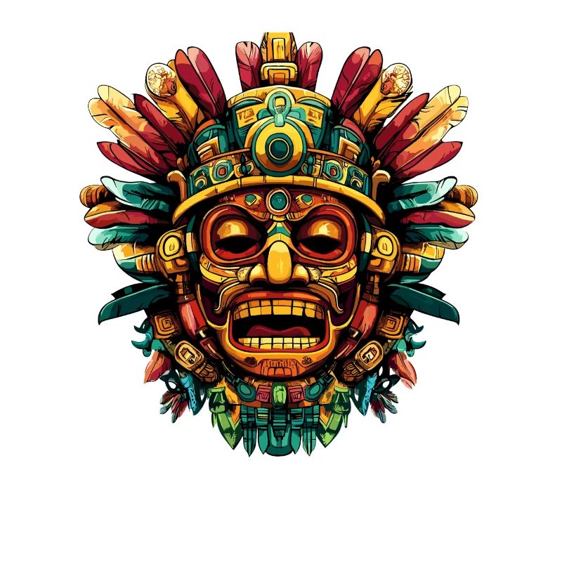 Aztec Feather Mask Color Explosion
