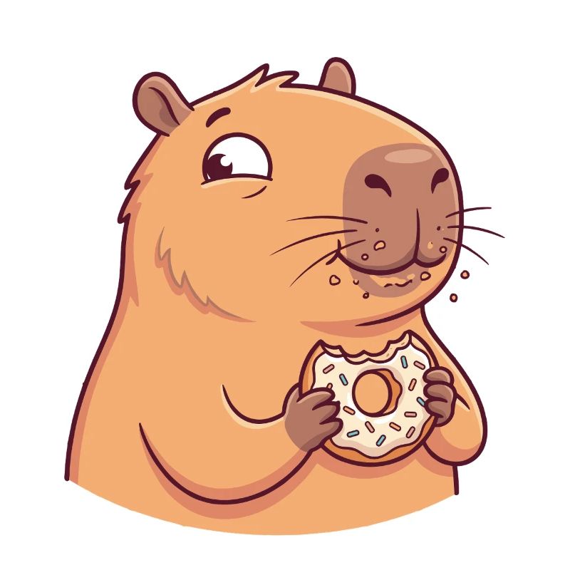 Capybara avec motif d’animal mignon drôle de beignet