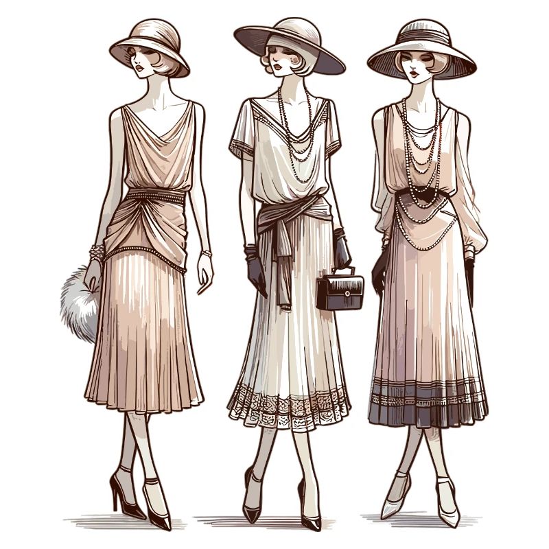 Flapper 1920er Beige