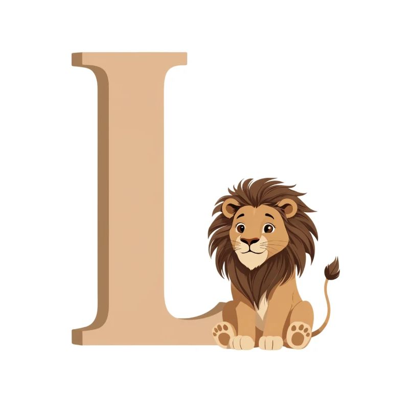 L-Lion Lettre L avec Lion