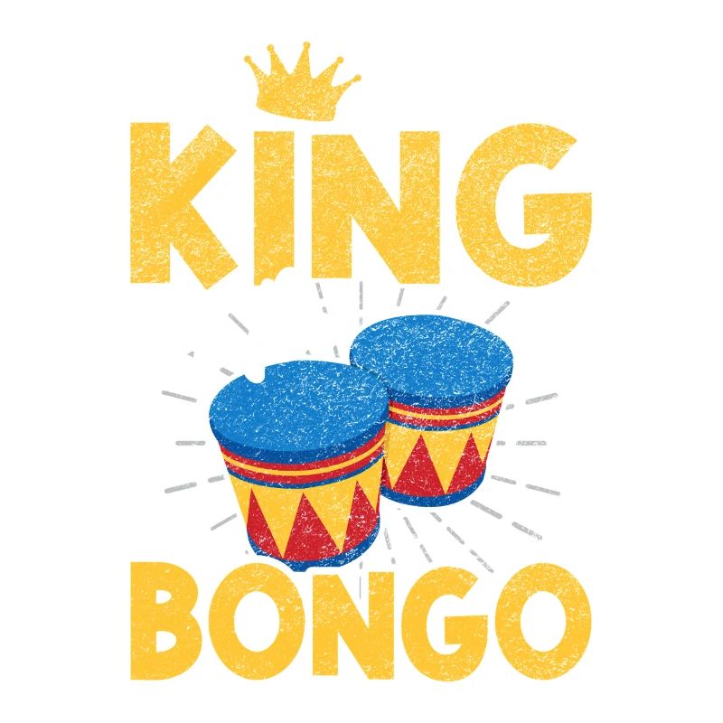 King Bongo Retro Percussion Drummer Design