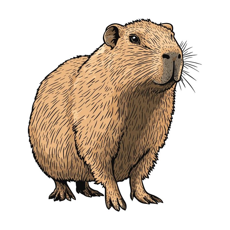 Illustration des tons de la nature sur le capybara