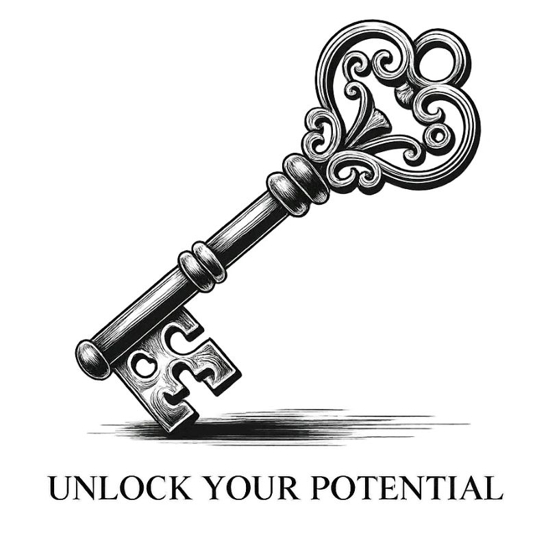 Key motif with squiggle design
