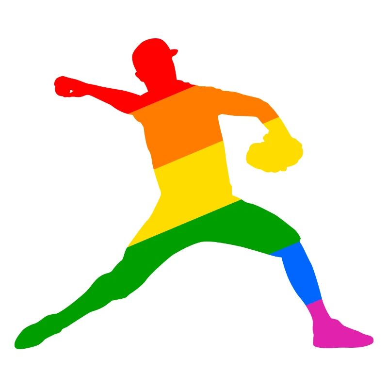 Rainbow Baseball Player Gift