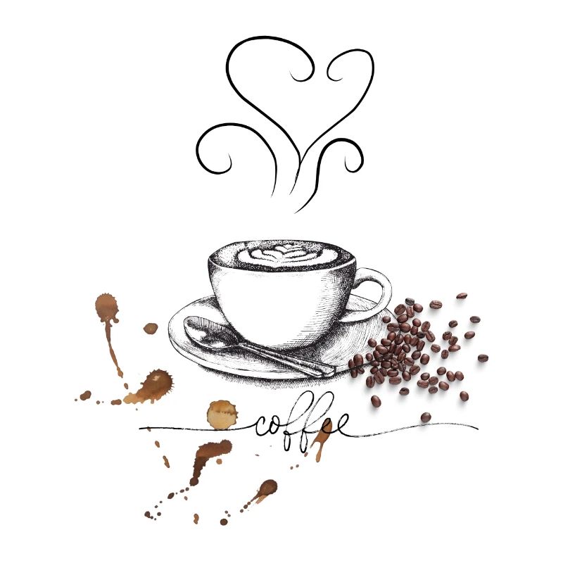 Kaffeetasse und Bohnen Design
