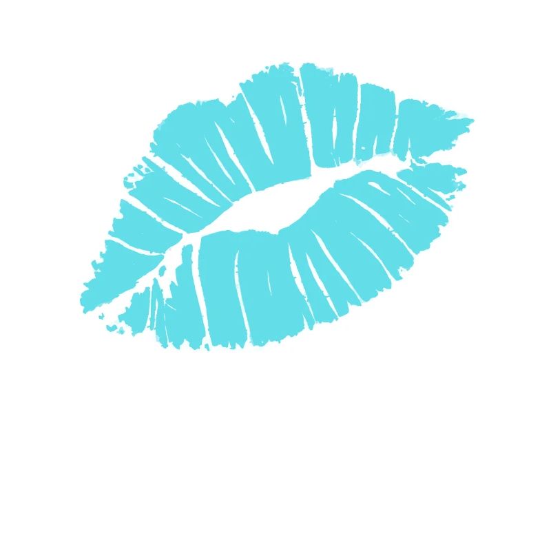 Smooch Blue Rossetto Kiss Mark Love Statement Tee