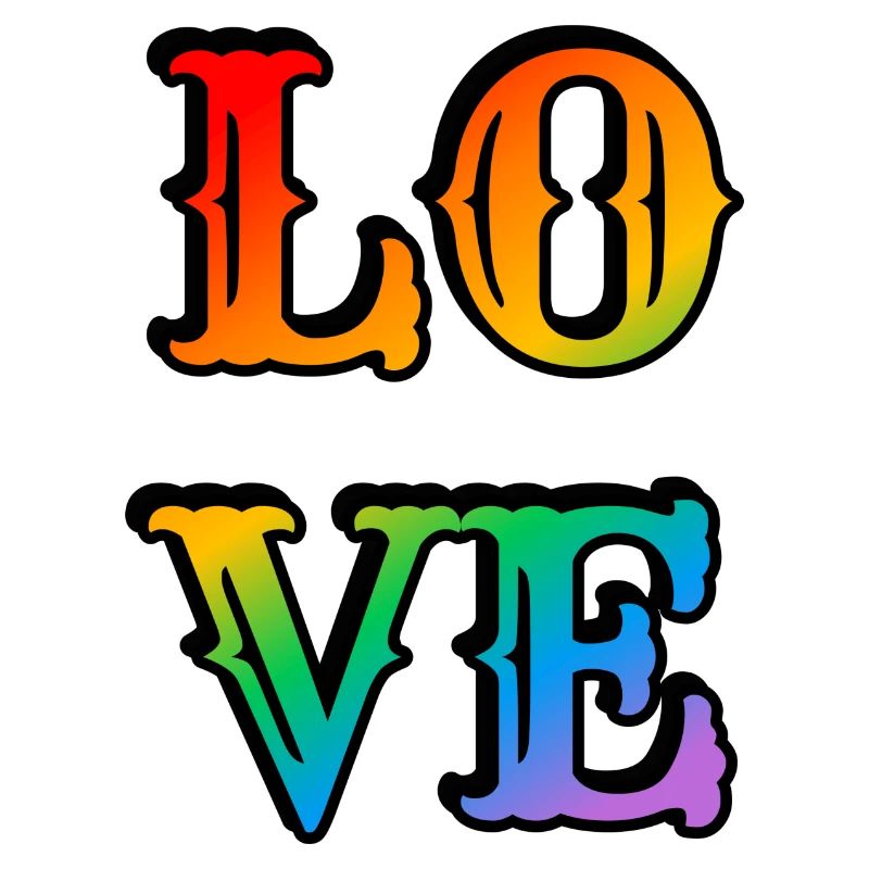 Retro Rainbow Love