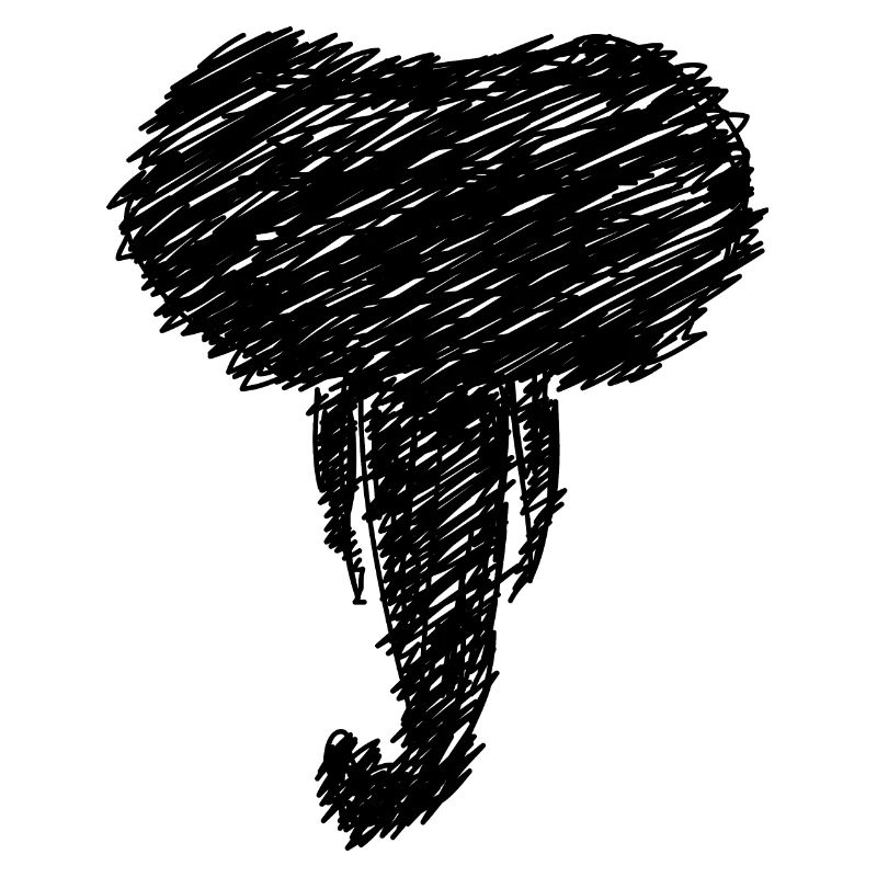 Elefant Kopf Tier Zeichnung Scribble Geschenk