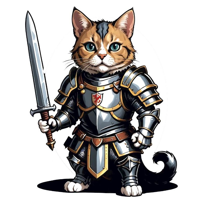 Chat Chevalier Chevalier Chat Cadeau Médiéval