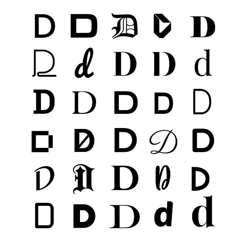 Typographie : design de mosaïque de lettres D.