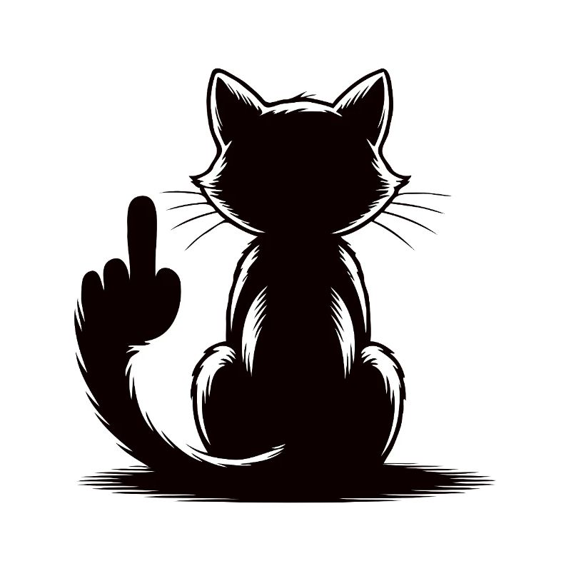 Recognize the Signs Cat Middle Finger