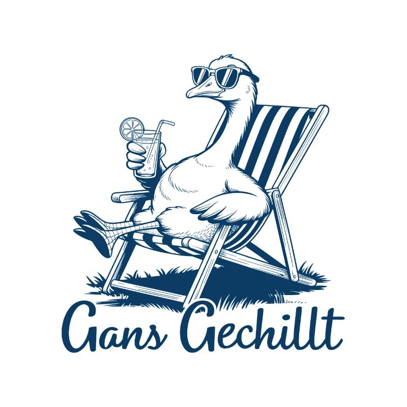 Gans Gechillt - Coole Gans im Liegestuhl